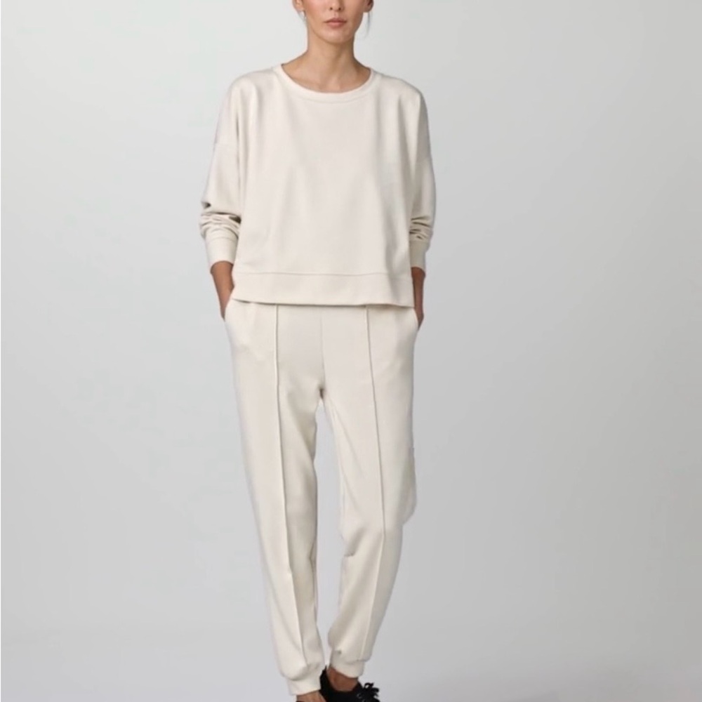 NWT EILEEN FISHER lightweight ponte jogger pants in almond size XL